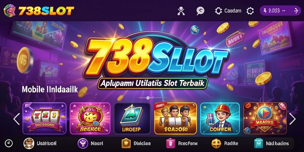 Screenshot utama 738SLOT menampilkan permainan slot yang menarik dan interaktif.