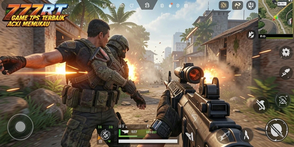 Screenshot 777RT menampilkan aksi gameplay TPS yang seru.