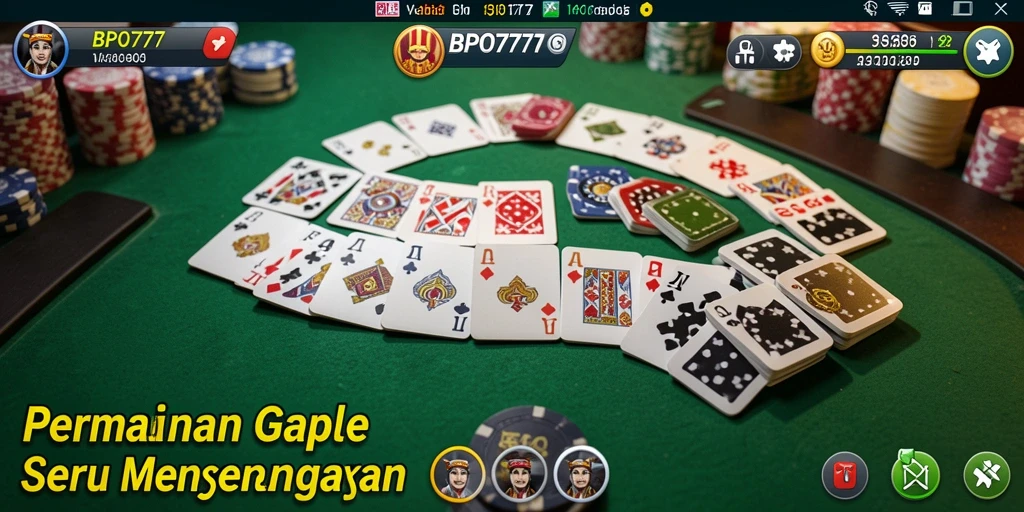 Screenshot gameplay BPO777 yang menampilkan keseruan bermain Gaple secara daring.