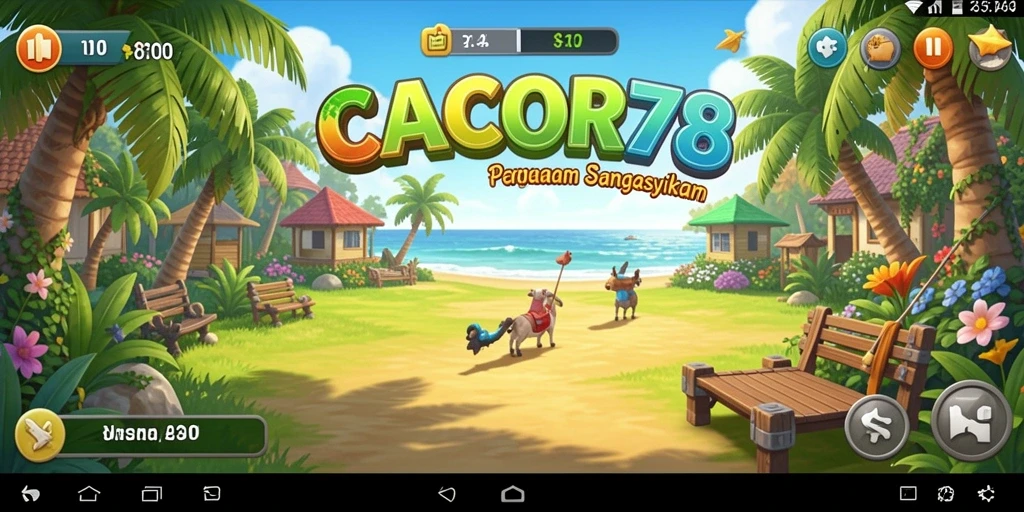 Screenshoot gameplay <strong>CACOR78</strong> menampilkan karakter lucu dalam aktivitas santai.