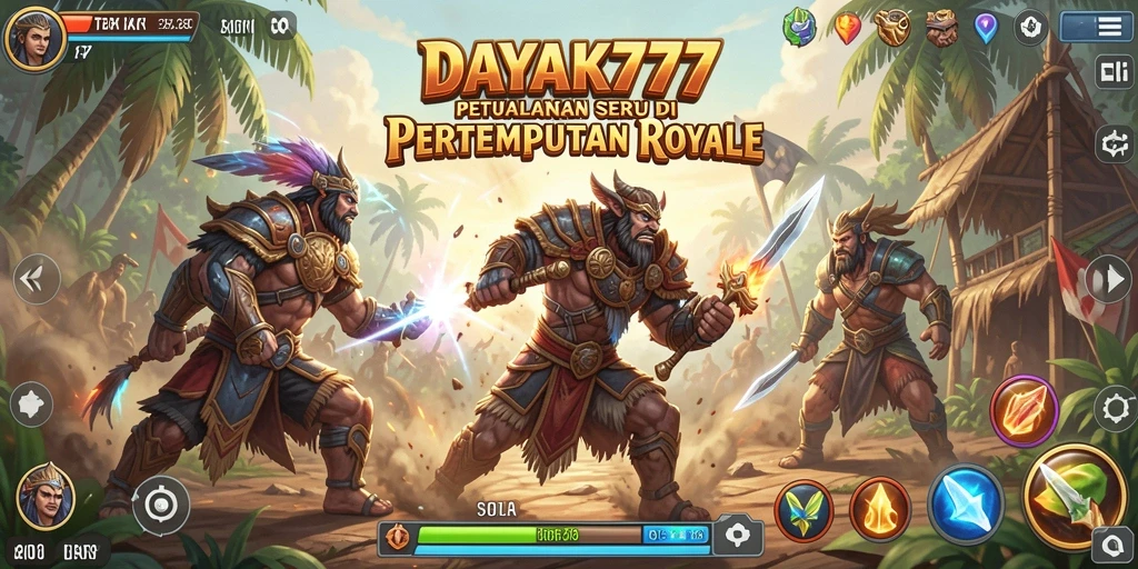 Gameplay seru di DAYAK777 dengan pertarungan Battle Royale yang menegangkan.