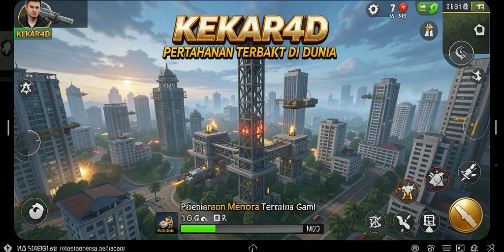 Screenshot gameplay KEKAR4D yang menampilkan aksi menara pertahanan.
