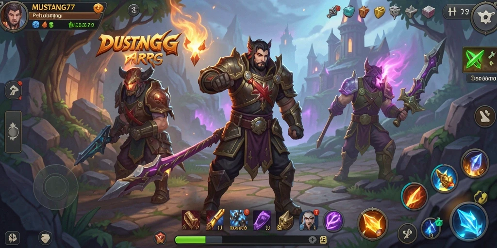 Tampilan gameplay epik dalam MUSTANG77 yang penuh aksi dan petualangan.