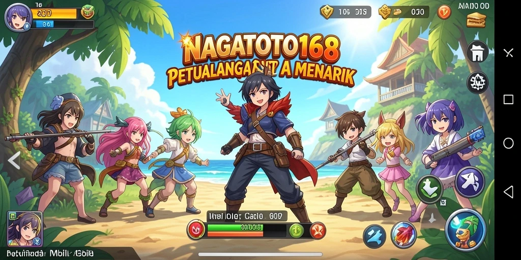 Tampilan gameplay menarik dari NAGATOTO168 yang menampilkan karakter Anime.