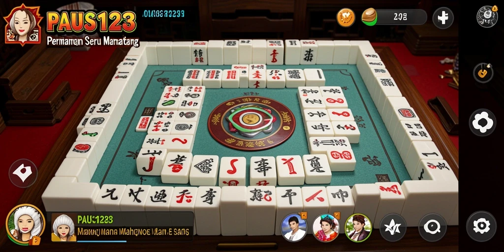 Tampilan gameplay menantang dari PAUS123 dengan batu Mahjong.