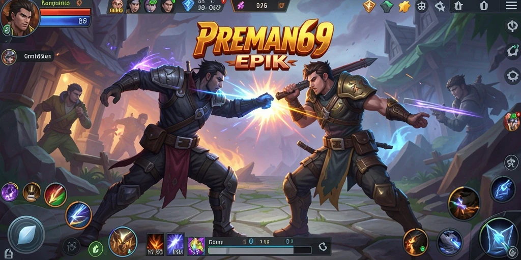 Tampilan seru dari gameplay MOBA di PREMAN69 yang menegangkan.