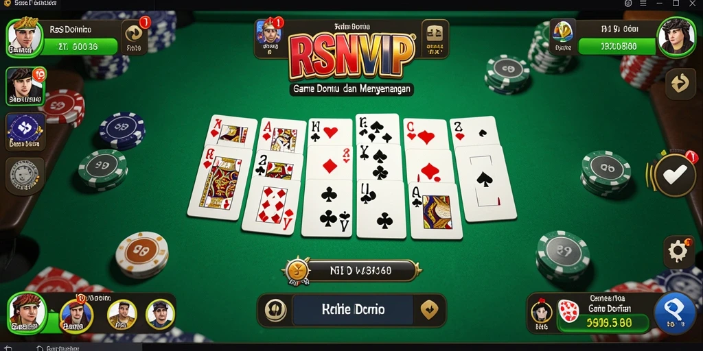 Screenshot gameplay RSNVIP menampilkan suasana seru bermain Domino.