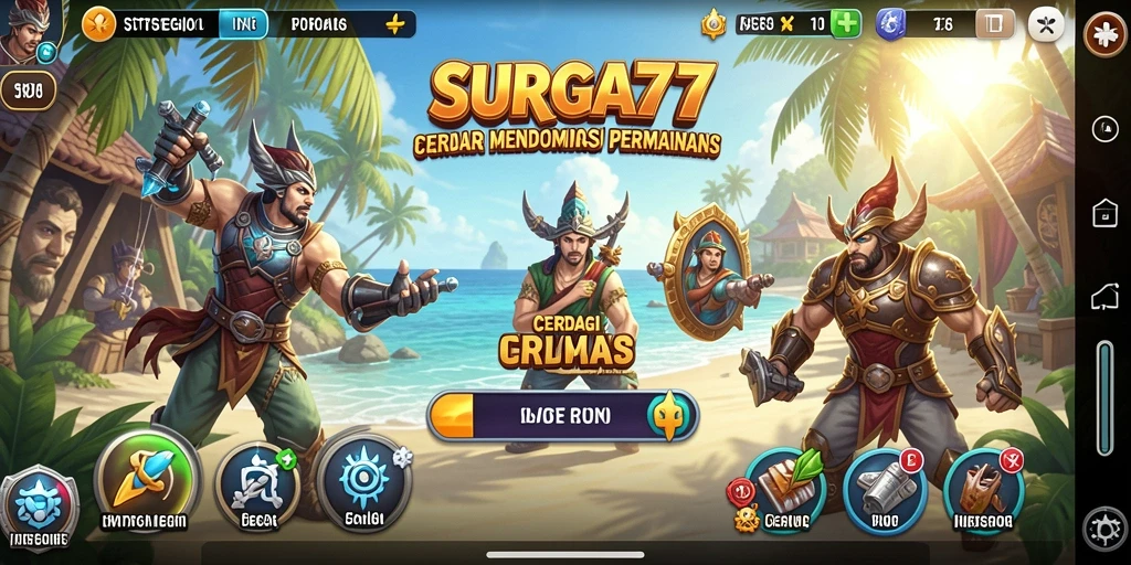 Tampilan dinamis gameplay SURGA77 dengan berbagai strategi.